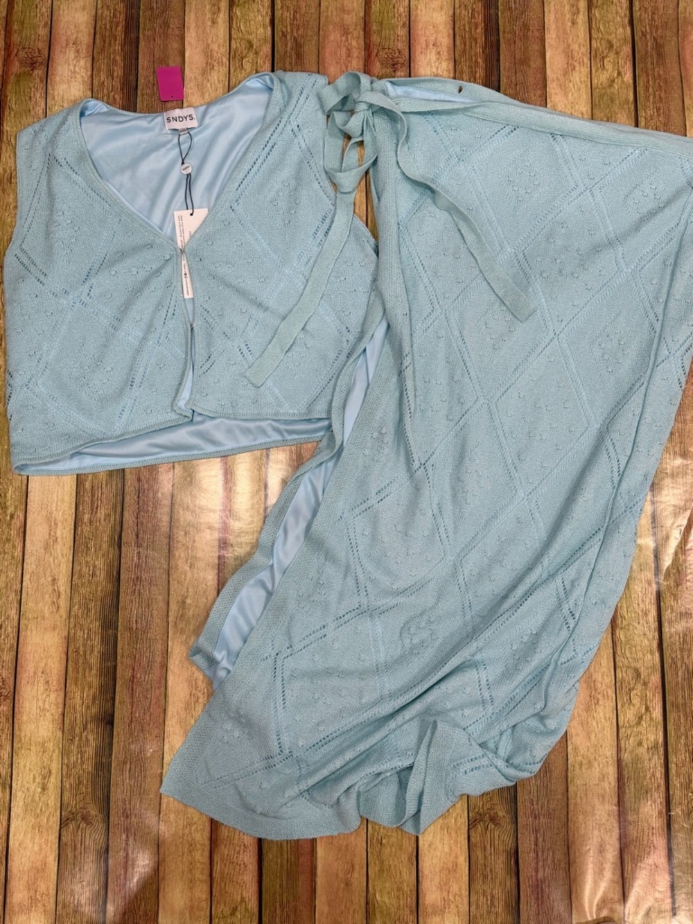 NWT SNDYS. Kehlani 2 pc Knit Top & Wrap Skirt